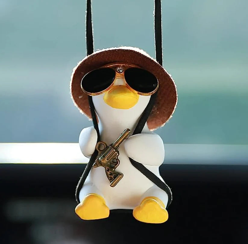 AmoorCity Swinging Duck Car Hanging Ornament. Cute and adorable duck car ornament that swings for added fun. Perfect for hanging on a car's rearview mirror. pen_spark
