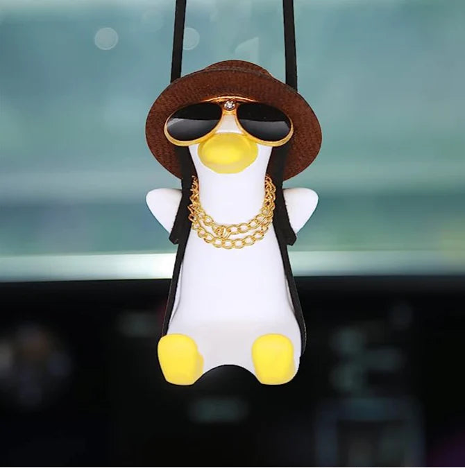 AmoorCity Swinging Duck Car Hanging Ornament. Cute and adorable duck car ornament that swings for added fun. Perfect for hanging on a car's rearview mirror. pen_spark